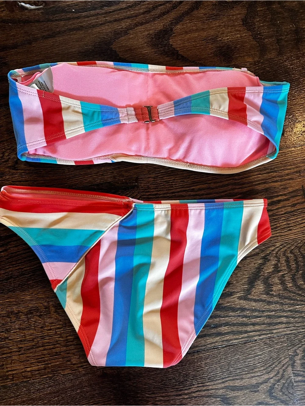 Giani Bini Women’s  Multicolor Bandeau Stripe Bikini Set